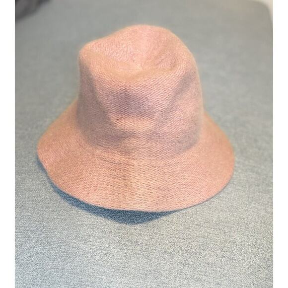 Angora Nylon Vintage Cozy Pink Bucket Hat One Size Old Money - Picture 2 of 7